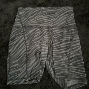 lululemon Gray Zebra Print High-Waisted Shorts